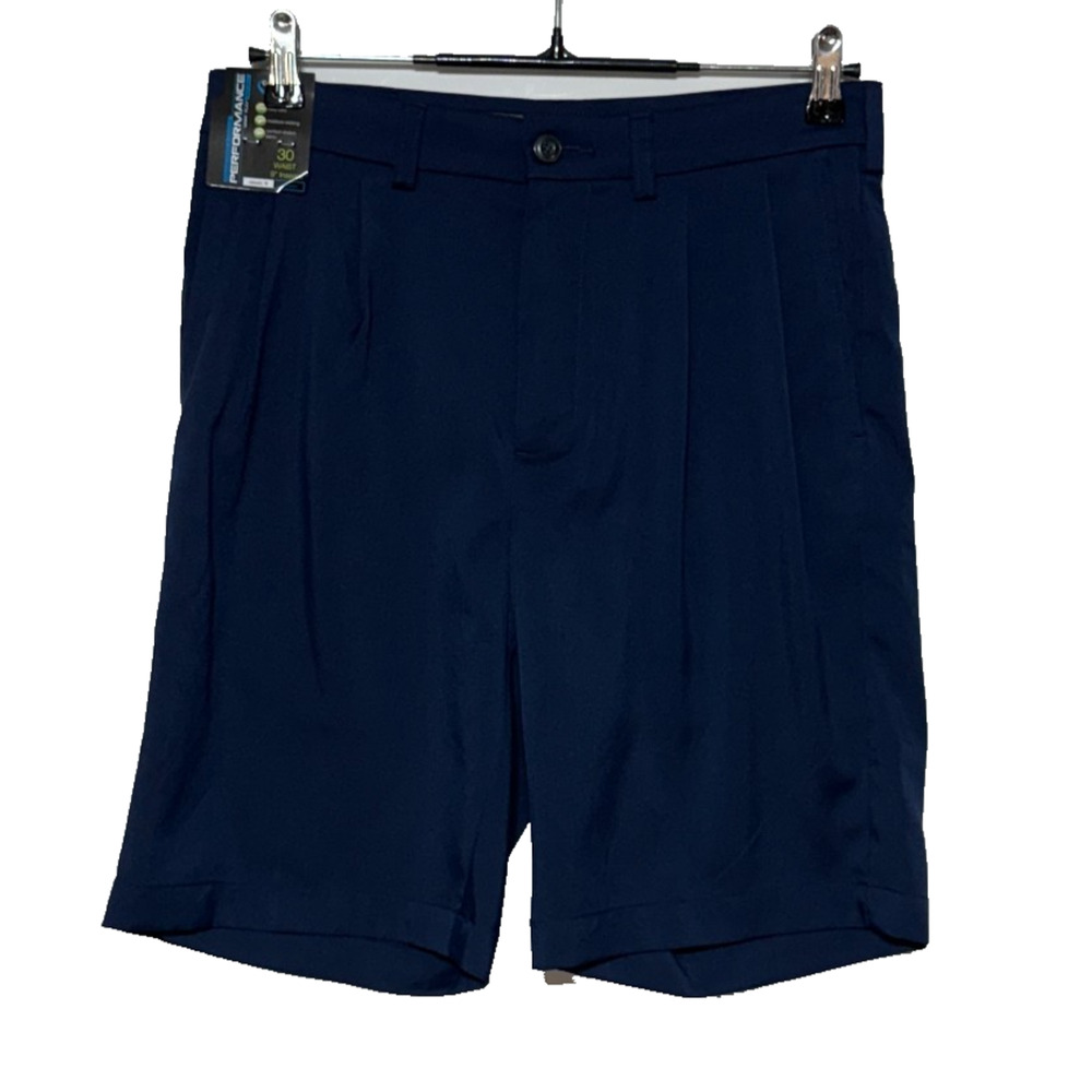 Roundtree & Yorke Shorts Mens 30 Blue Performance Classic‎ Comfort Waistband NWT